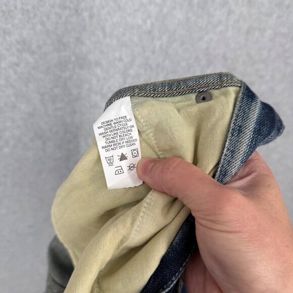 Carbon 2 Cobalt Mens Straight Leg Jeans Size 36 Light Wash Distressed Button Fly - Picture 9 of 15